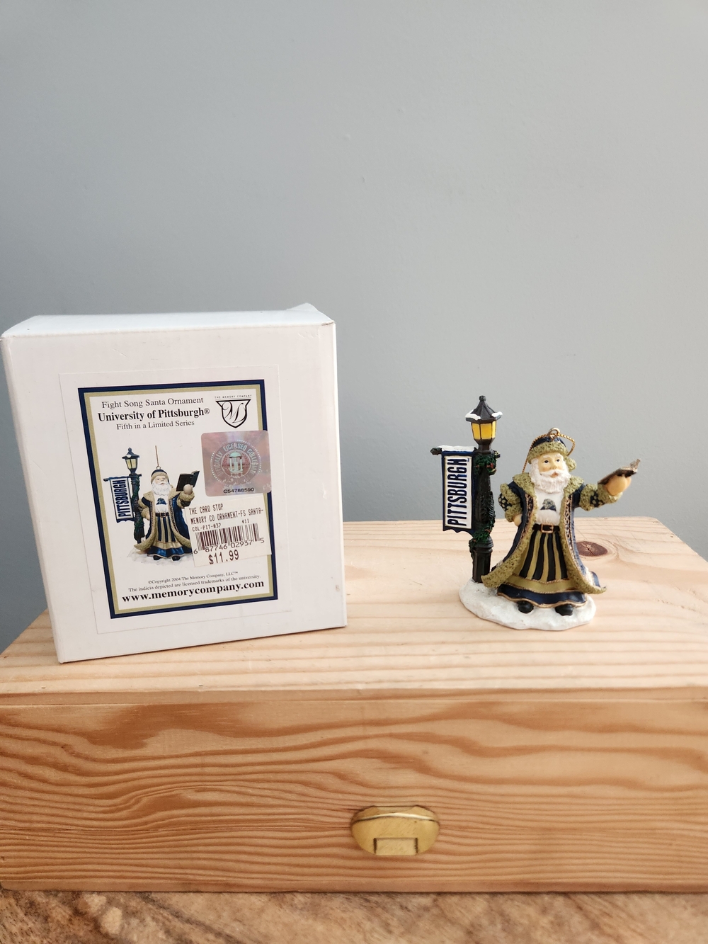 University of Pittsburgh Fight Song Ornament Holiday Santa Figurine